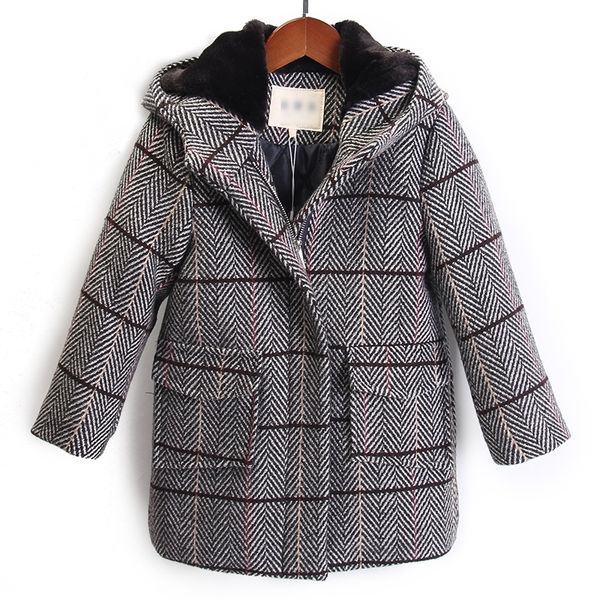 

children's woolen coat boys long autumn and winter cotton wool coat lj201203, Blue;gray