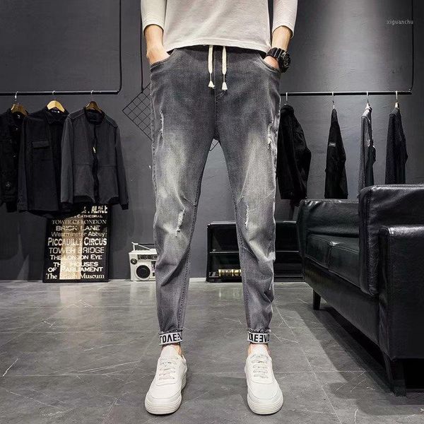 

men light blue jeans harem pants 2020 mens japan style streetwear casual hip hop denim pants male fashion jeans1