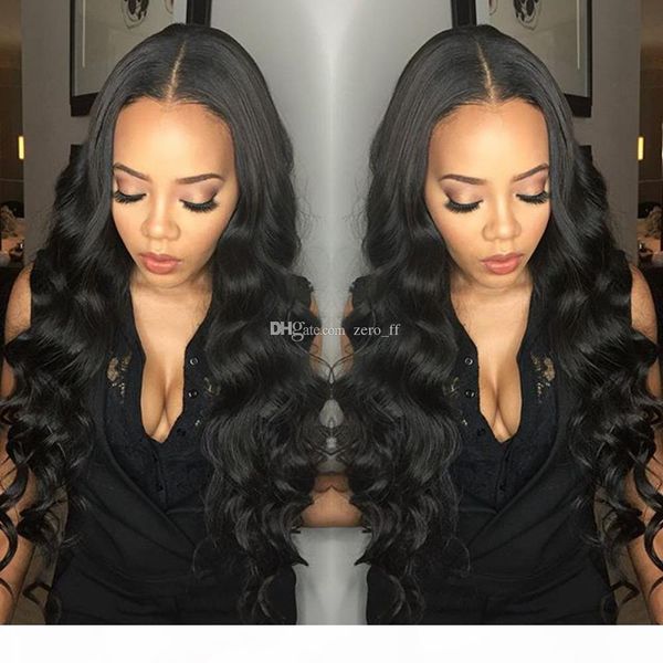 

горячий продавать 5 * 4,5 «» silk top body wave полный парик шнурка silk верхний парик фронта шнурка glueless человеческих волос для черноко, Black;brown
