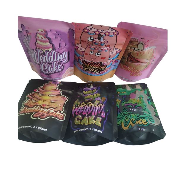 

wedding cake 3.5g 6 designs smell proof dry herb flower retail package heat seal bubble edible mylar 420 packaging bags jllmoi