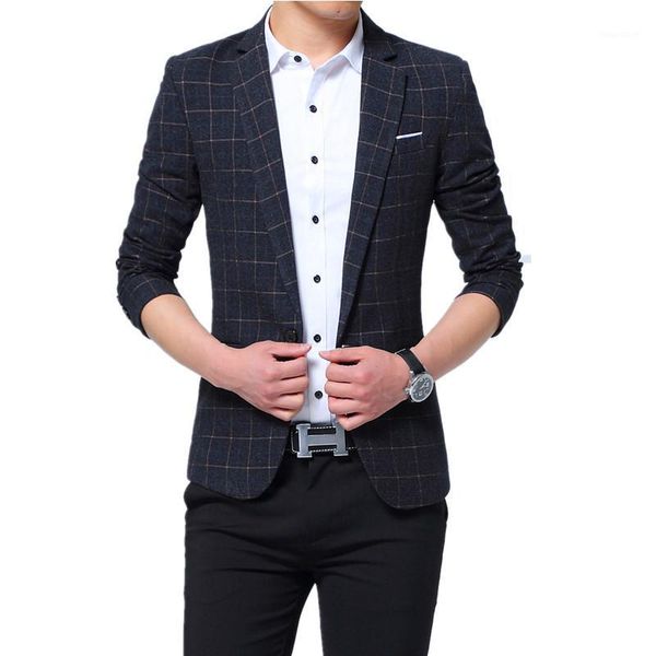 

large size men plaid suit jacket business casual jackets and coats fashion casual mens suit blazer red blue black man s-5xl1, White;black