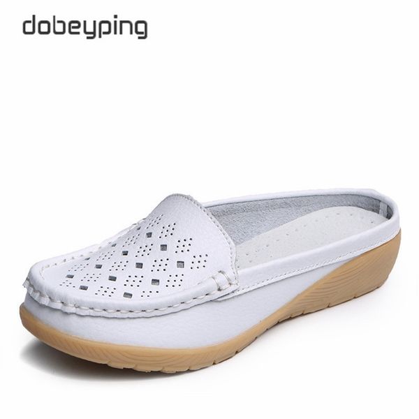 

dobeyping cut-outs summer woman shoes genuine leather women flats hollow women's loafers soft mother moccasin shoe size 35-41 lj200820, Black