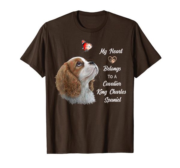 

cavalier king charles spaniel shirt, dog mom, dad gift t-shirt, White;black