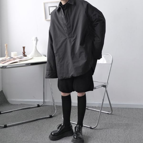 

2021 men's autumn new dark design thin beyond shirt fashion youth clothes zck2, White;black