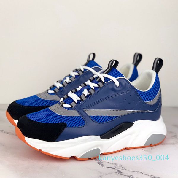 

men technical knit calfskin trainers platform shoes brand women designer sneakers luxury fashion b22 sneakers reflective couple casual k04, Black