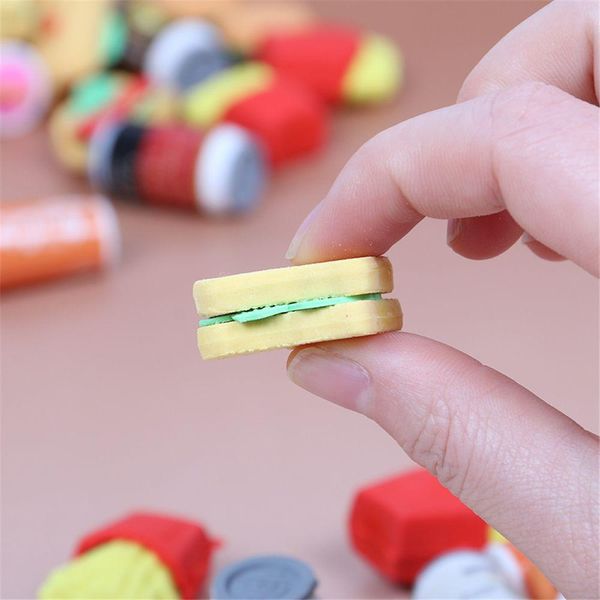 

2 шт. kawaii eraser гамбургер торт кокс пищевой французский фри горячая собака школа офиса коррекция стирания поставляет канцелярские товары