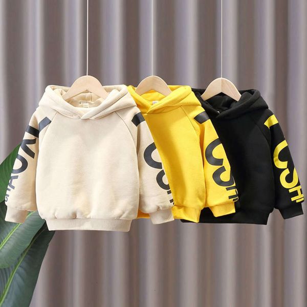 

and plush 2020 sweater winter wear autumn new children's thickened base coat wtern sle hooded casual fashion, Black