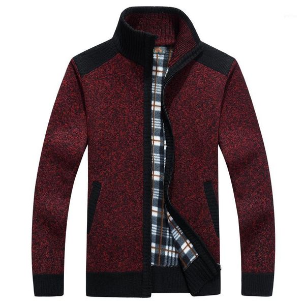 

new autumn winter fleece sweaters men casual cardigan male warm sweater coats zipper pull homme men clothes b141, White;black