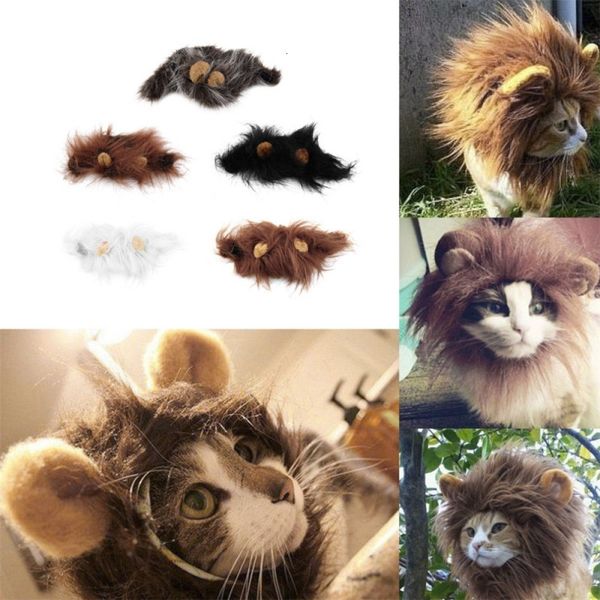

factory pricepet cat dog emulation lion hair mane ears head cap autumn winter dress up costume muffler scarf