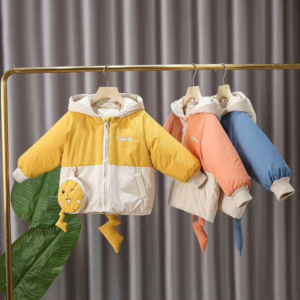 

boys' babies' down padded jacket 2020 new bread coat and baby children's thickened foreign style winter cotton, Blue;gray