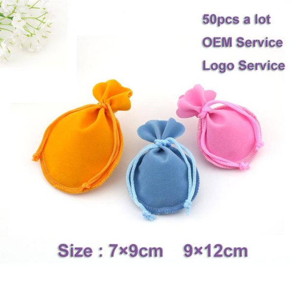 

50pcs/lot 7x9 9x12 used for wedding candy cake bag advertising bag jewelry pouch velvet packing bag drawstr jllzqc