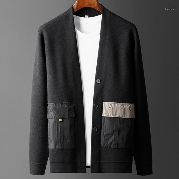 

new arrival fashion autumn cardigan sweater men outerwear jacket v-neck computer knitted thick plus size -3xl 4xl1, White;black