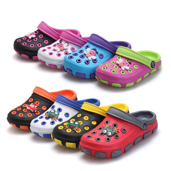 

indoor summer boys girls baby middle large antiskid cotton slippers children's hole sho plush autumn and winter, Black;red