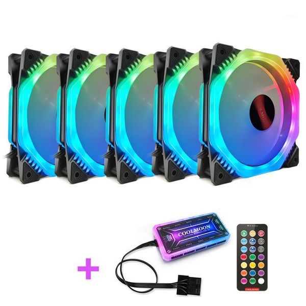 

coolmoon fangzhou2 computer case pc cooling fan rgb adjust 120mm quiet + ir remote new computer cooler rgb cpu case fan1