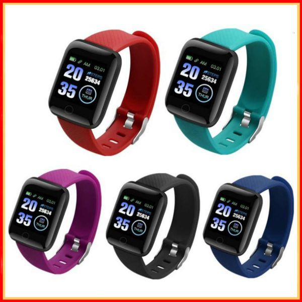 

116plus color screen smart bracelet heart rate 1.3 inch blood prsure sleep usb direct charging