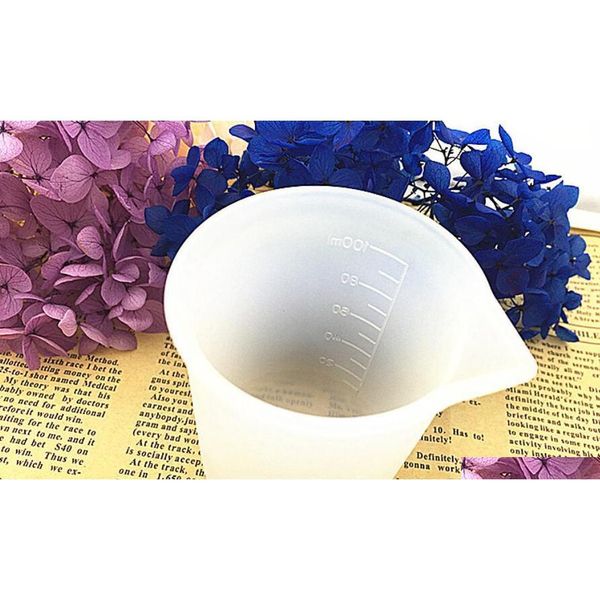 

100ml transparent measuring cup with scale glue sile measuring tools for diy baking kitchen bar dining acces jllsmd xhlight
