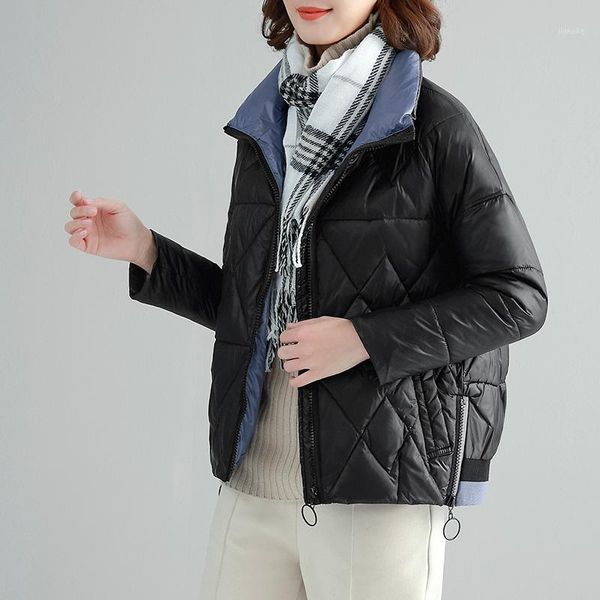 

down jacket women's stand collar 2020 new fashion casual down coat1, Black