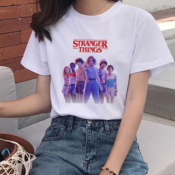 

new stranger things harajuku ullzang t shirt women upside down eleven funny t-shirt 90s graphic tshirt fashion tees female, White