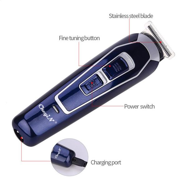 

110 240v fast charging hair trimmer low noise strong haircutting household scissors razor clipper with steel blade limit guide h sqcpdb
