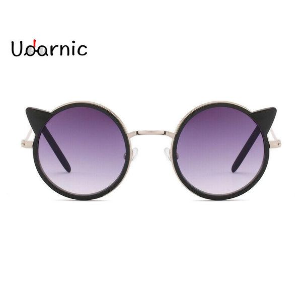 

sunglasses child cat ear eye round black frame gradient lens kids glasses vintage retro boys girls 233-216, White;black