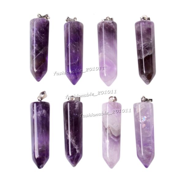

lots jewelry cone natural amethyst gemstone stone wholesale mixed pendants loose beads fit bracelets and necklace charms