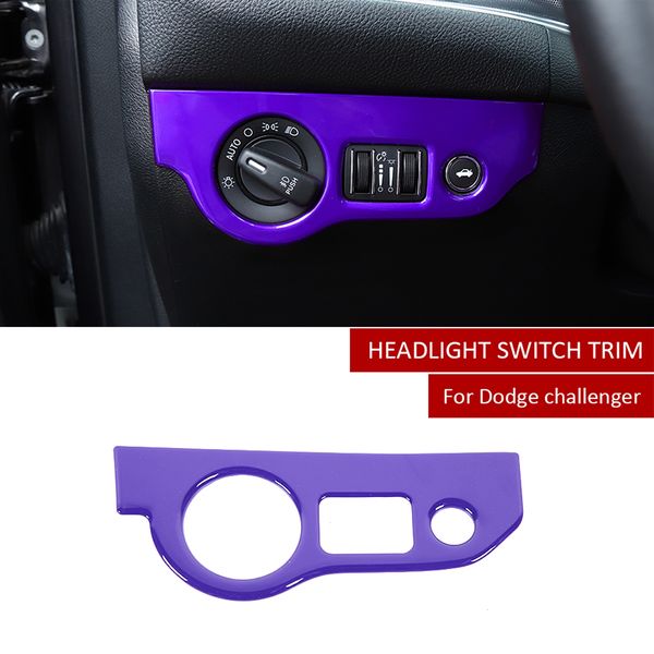 Pulsante interruttore faro sinistro viola per auto per Dodge Challenger 2015+ Charger 2010+ Accessori interni auto