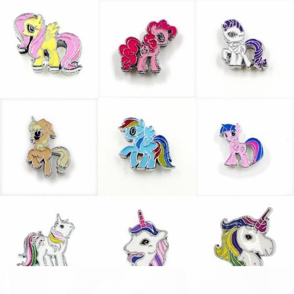 

new arrival mix styles 10pcs 8mm unicorn horse slide sharms wristband charms fit 8mm dog cat pet collar wristband bracelet, Bronze;silver
