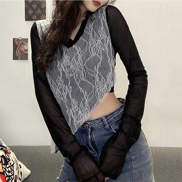 

women's winter new color contrast yoga slim v-neck running sportswear fashion mesh splicing fitness long sleeve t-shirt, White;red