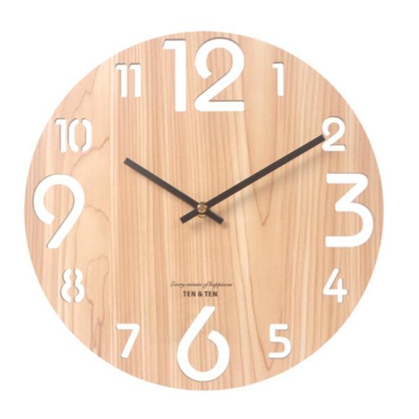 

wooden 3d wall clock modern nordic brief living room decoration kitchen clock wall watch home decor 12 inch