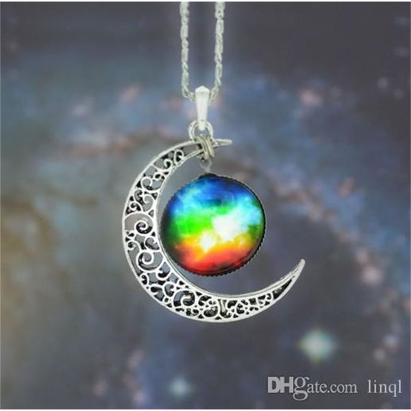 

universe lql new vintage starry moon outer space gemstone pendant necklaces mix modelslql