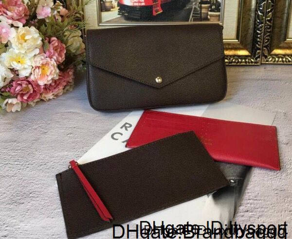 

высококачественные печатные цветы сумки кожаные crossbody card кошелек из трех частей 3 в 1 цепь плечо сумка съемный