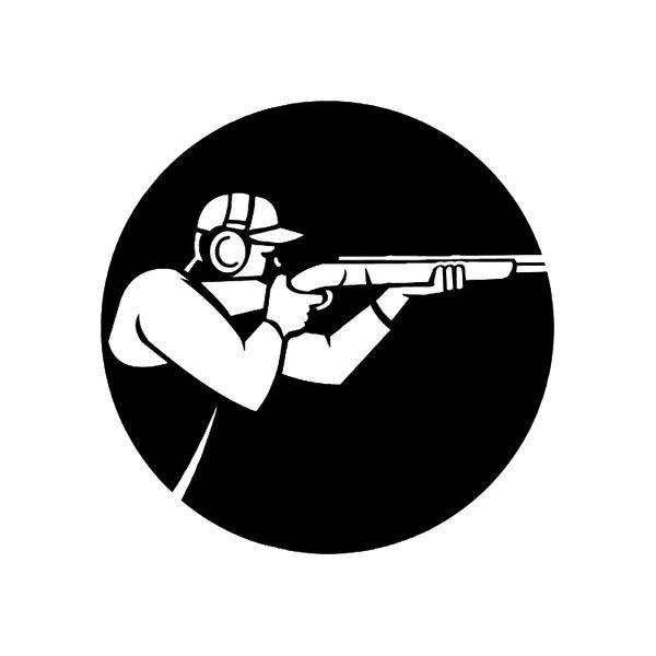 

13.9*13.9cm interesting trap shooting man aiming graphic car sticker vinyl decoration c12-0361