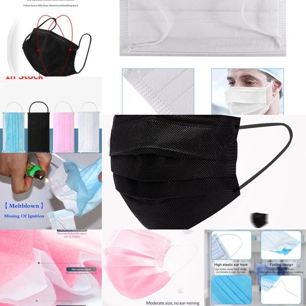 

blue disposable face black masks pink in stock mask with elastic ear loop 3 ply breathable dust zqahzqah u7o7