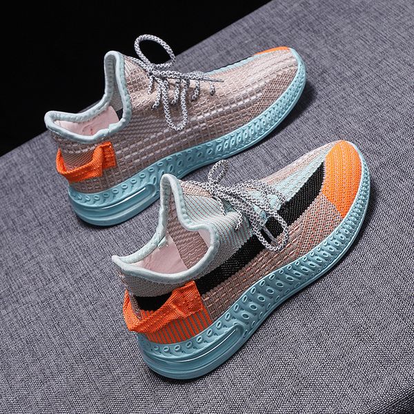 

2021 the new spring new wild elastic fabric solid knitted women's shoes, female shoes 447c, Black