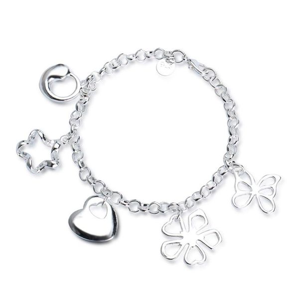 

charm bracelets hermosa party fashion chain links bracelet 7.5'' sl000135 wholesale special gift, Golden;silver