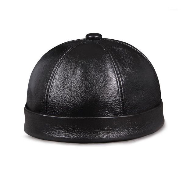 

beanies spring/winter women genuine leather retro watermelon thin beanie hats male casual caps female black/red boonie hat bonnet mujer1