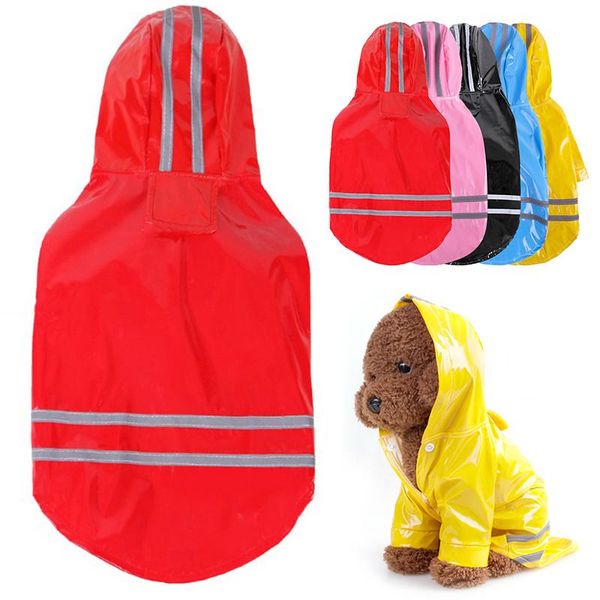 

dog apparel pu raincoat for dogs cats clothes wholesale summer outdoor puppy pet rain coat s-xl hoody waterproof jackets