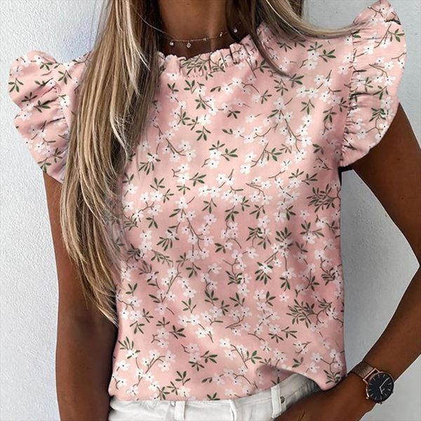 

elegant striped print women blouse shirt casual summer butterfly short sleeve shirts 2020 new office lady ruffle o neck, White