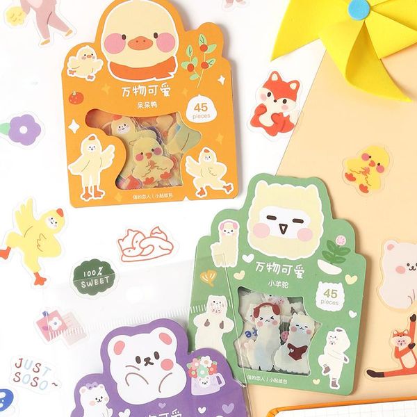 

45 pcs lot cute stickers set girly kawaii decorative scrapbooking journal album stationery sticker aesthetic stick label wmtlpd petsyard