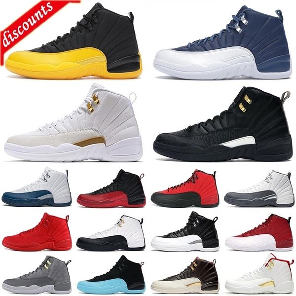 

2020 mens 12s basketball shoes jumpman 12 university gold indigo flu game royal dark concord black men trainers athletic sports sneakers