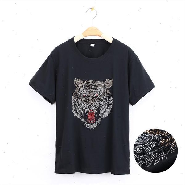 

tiger head diamond shining print women tshirt cotton casual funny t for lady girl tee hipster drop ship d 9, White