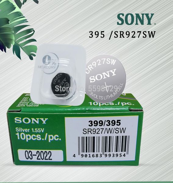 

10 шт. оригинальный sony 1.5v 395 sr927sw 399 sr927w lr927 lr927w sp395 sr927 610 ag7 однозначная упаковочная батарея wmtbvz, Bronze;slivery