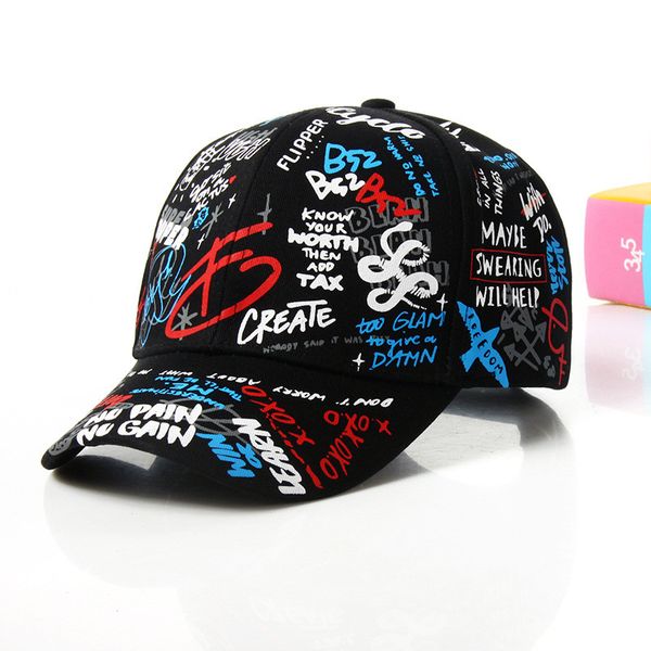 Printemps graffiti impression casquette de baseball mode chapeau décontracté longue queue hip-hop chapeau casquette en gros