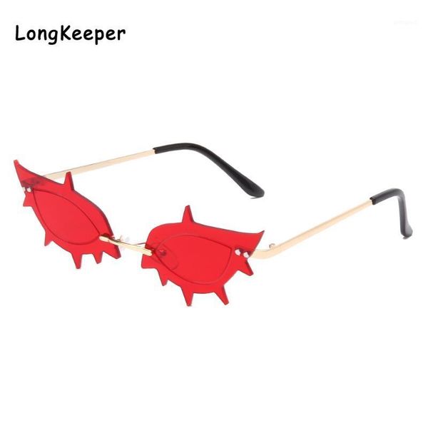 

sunglasses cat eye fashion designer women rimless personality red pink small sun glasses uv400 shades eyewear1, White;black