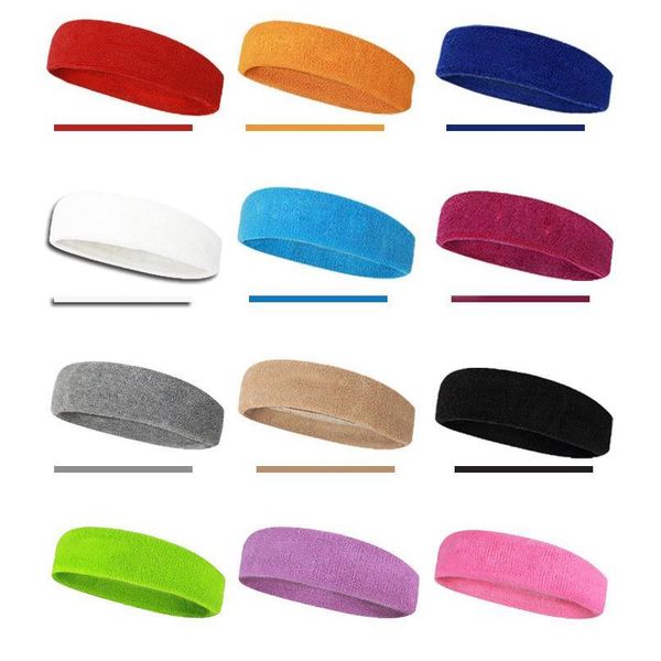 

solid sports headbands elastic stretch hair hoop korean soft yoga red pink orange running hairband 1pc for women men qylfgq