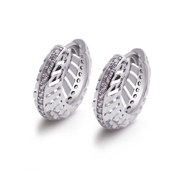 

mxgxfam hollow white hoop earrings for women girl white gold color + cubic zircon, Golden;silver