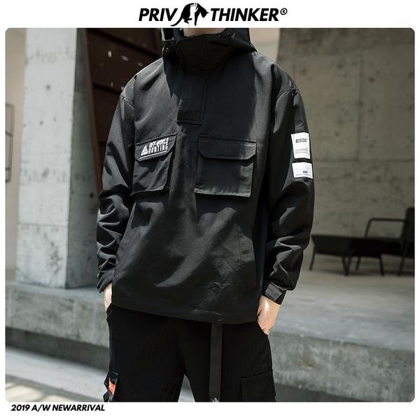 

2020 men autumn fashion hooded jackets mens hip hop casual streetwear jackets male oversize safari style clothes1, Black;brown