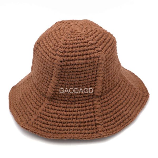 

lady knitted hat warm hand crochet cotton octagonal cap women winter fashion bucket hat 56-58cm, Blue;gray