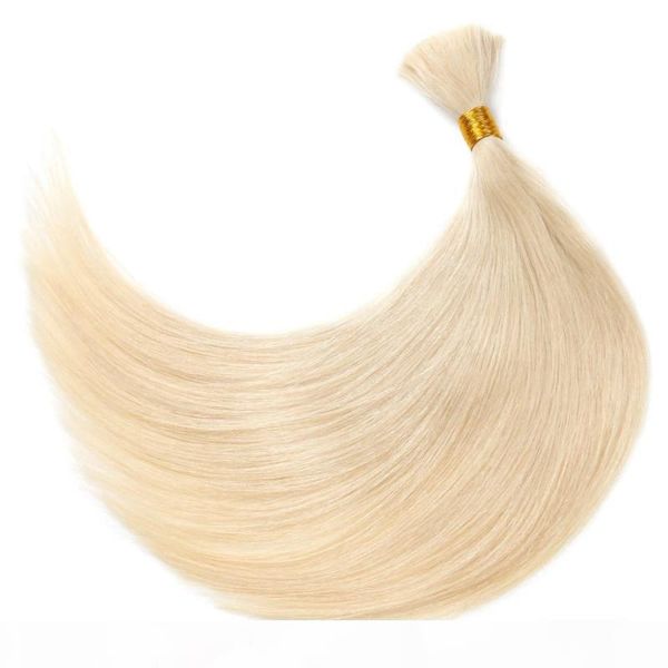

elibess human hair bulk no weft unprocessed indian peruvian brazilian straight hair extension 300gr blonde 613 color, Black