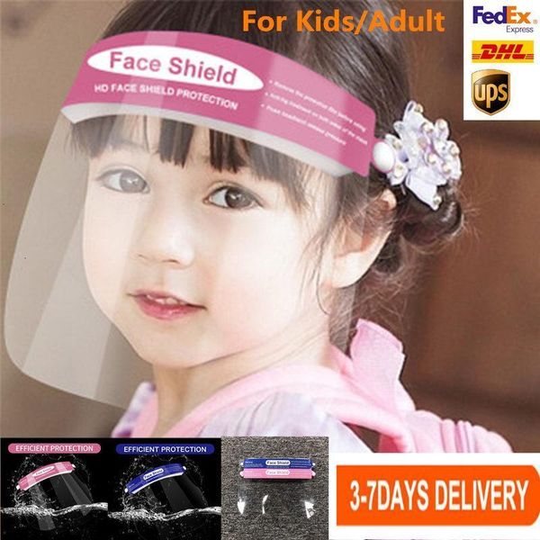 

us stock transparent shield safety kids protective mask full cover film tool anti-fog premium pet material face 7 noual